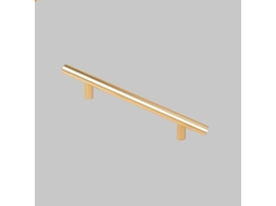 Porta Em Aço Inoxidável De 224 Mm, Puxador Em T Preto Fosco Com Detalhes Em Dourado.