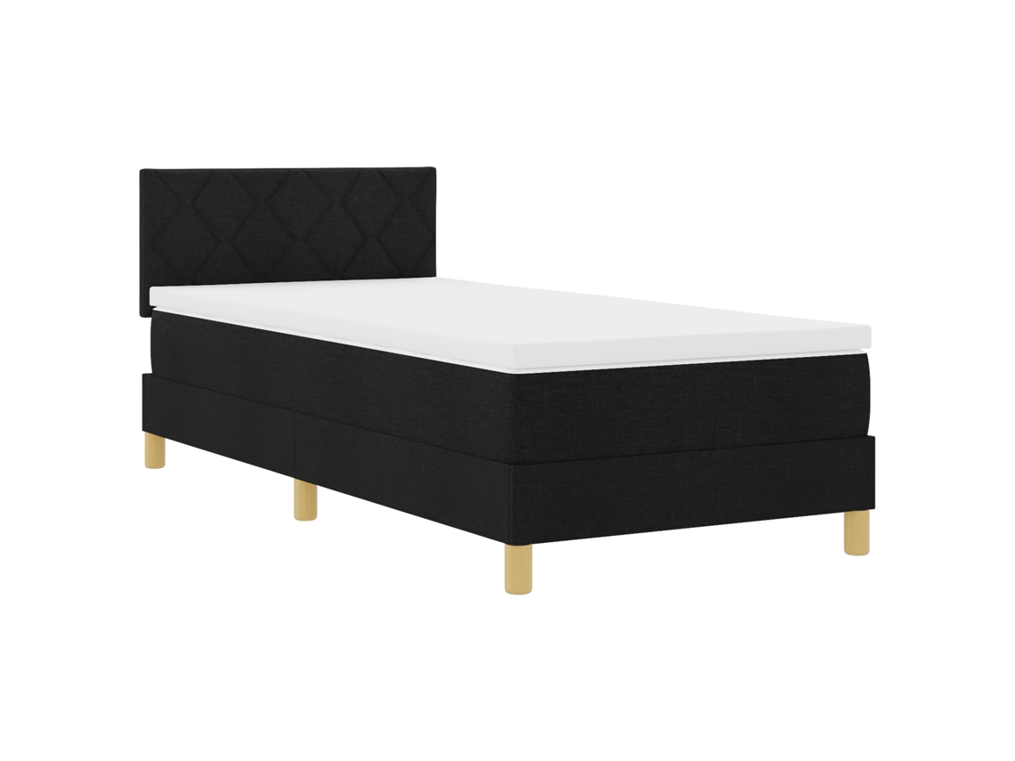 Conjunto 1 Estrado Com Molas Vidaxl Preto Tecido (90 X 200 Cm)