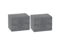 Conjunto de 2 criados mudos suspensos com 2 gavetas modernos e econômicos 40x29x30 Cm cinza cimento BTFORUS