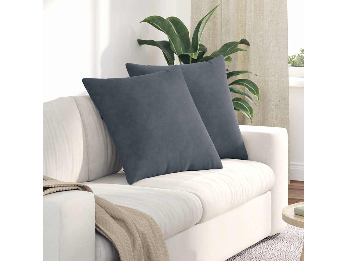 Vidaxl Travesseiros De Sofá 2 Pcs Cinza Escuro 80 X 80 Cm