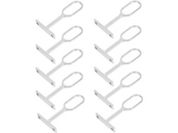 Conjunto 10 Suportes Haste Flange Metálica 16 Trilhos Guarda Roupa GOKOCO