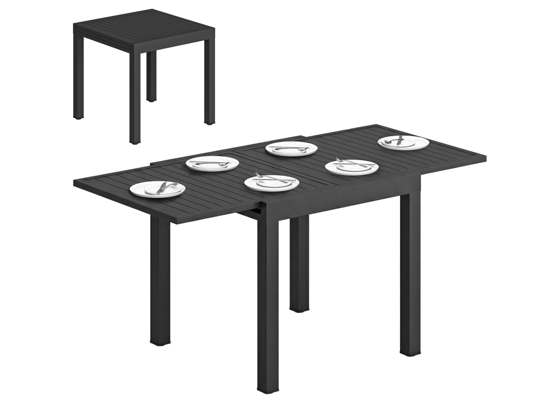 Mesa de centro CHEZMOI retangular, ripado, para uso interno/externo, marrom