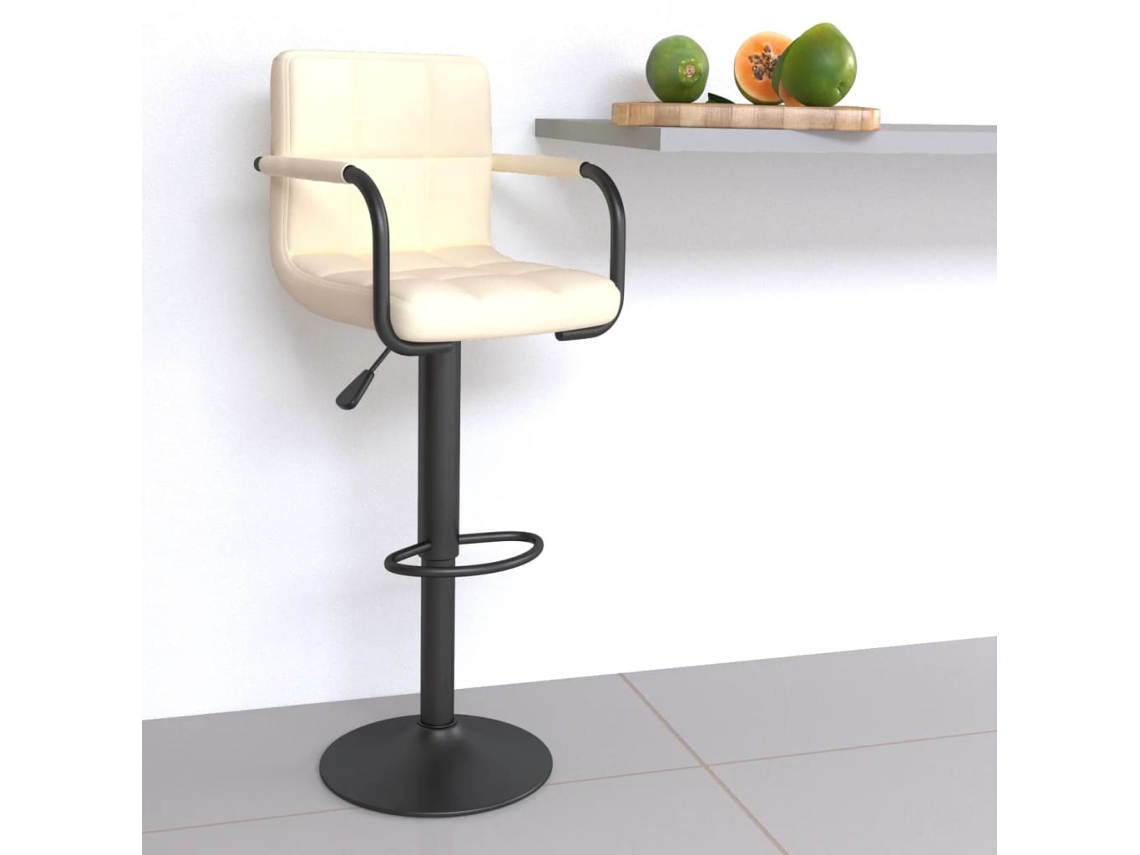 Vidaxl Banco De Bar Tecido Cor Creme