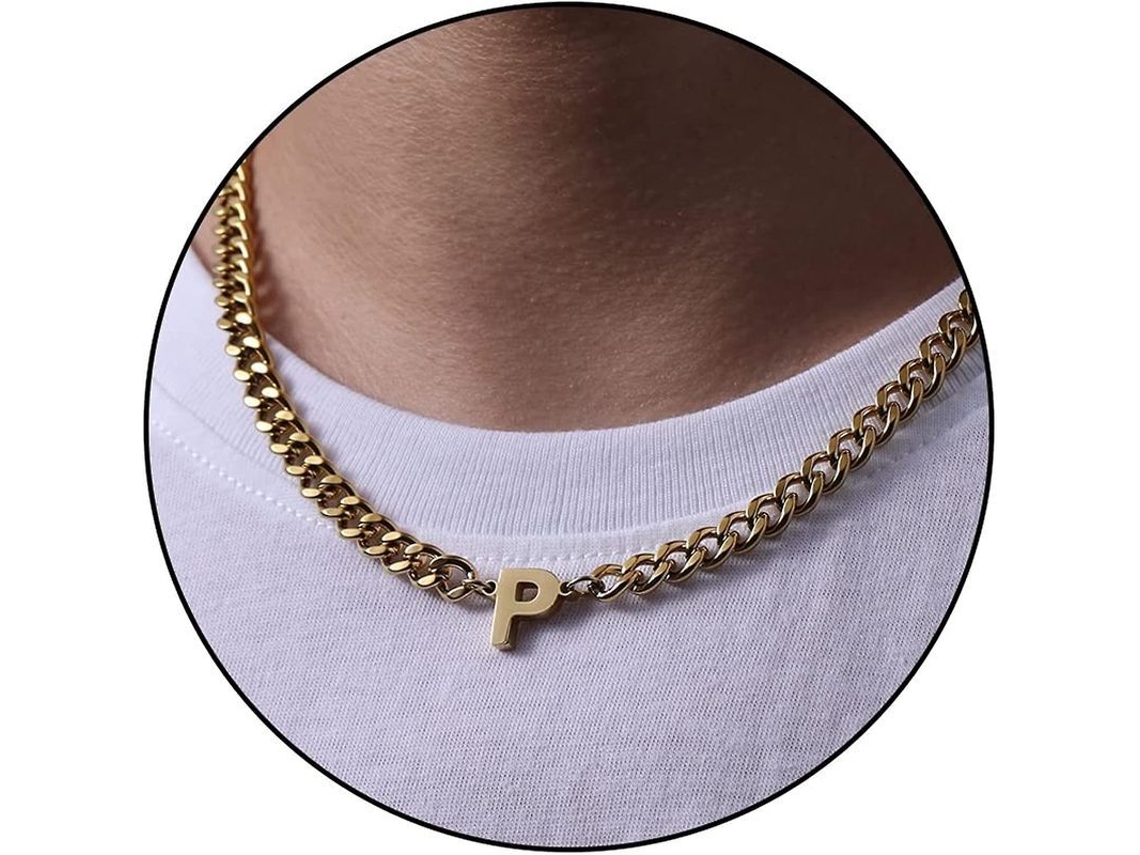 2026 cadena de Eslabón Cubano Con Letra Inicial A z para Hombres Niños Mujeres Acero Inoxidable 6.5mm 18+2 Pulgadas Regalo de Joyería