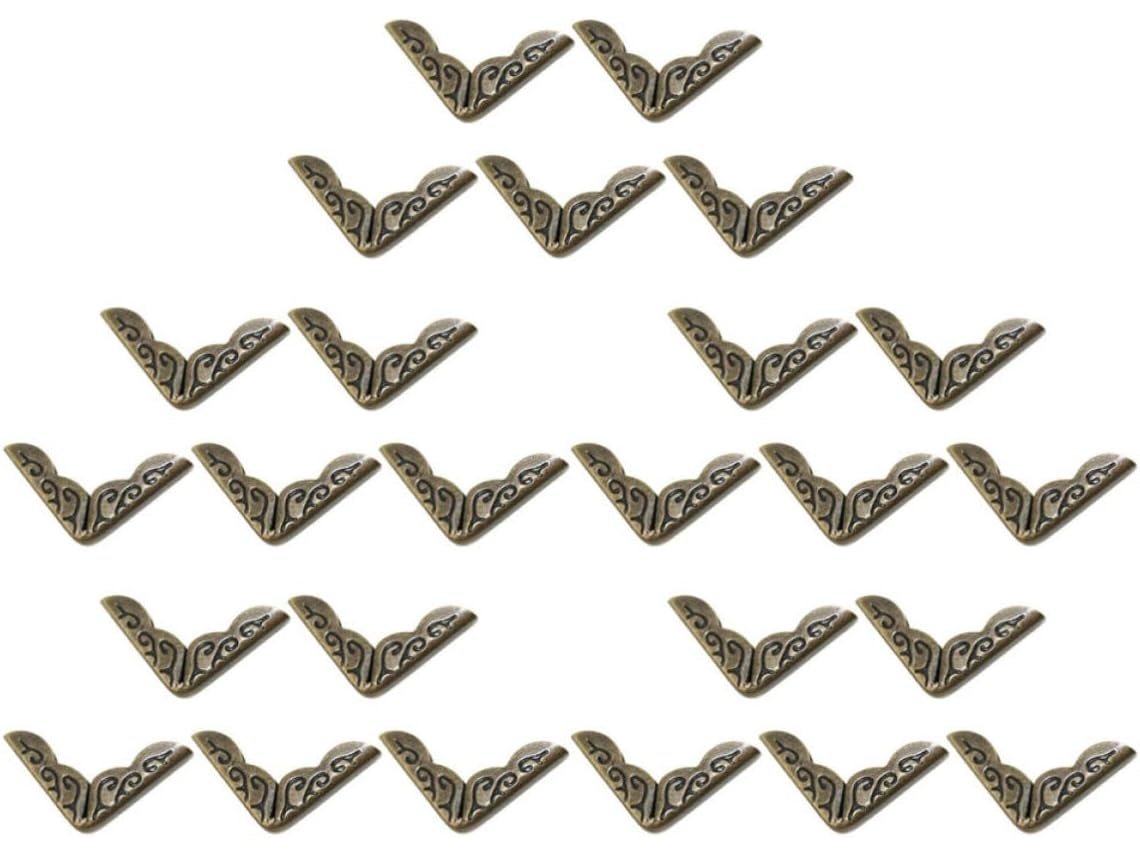 Coins Triangulaires Élégants Marron Vintage 50 Unidades Para Álbuns E Caixas Para Uso Profissional Ou Pessoal