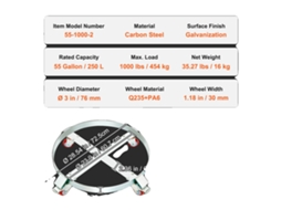Carrinho De Bateria, Construção Robusta, Mobilidade Suave, C 2pcs