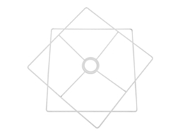 Suporte De Abajur Em Ferro Com Aro Quadrado 30 Cm, Encaixe E27, Branco.-aquaforge