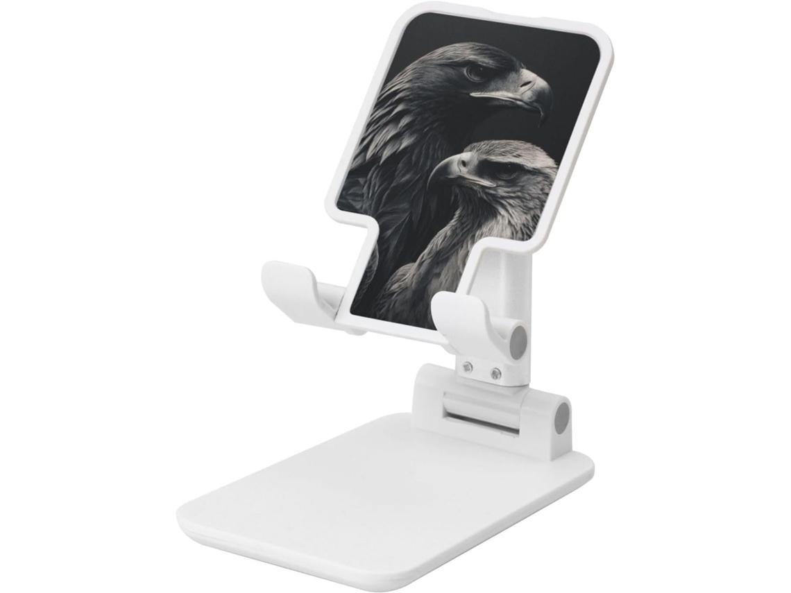 Suporte Dobrável Para Celular Em Formato De Águia Com Penas Escuras Altura E Ângulo Ajustáveis Mesa Portátil Compatível