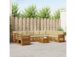 Vidaxl Conjunto De Sofás Para Exterior 11 Pcs Natural E Bege