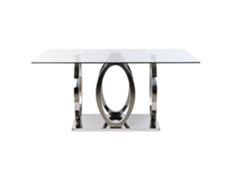 Mesa de Jantar em Aço e Vidro Temperado, 160x90x76cm ALEXANDRA HOUSE LIVING