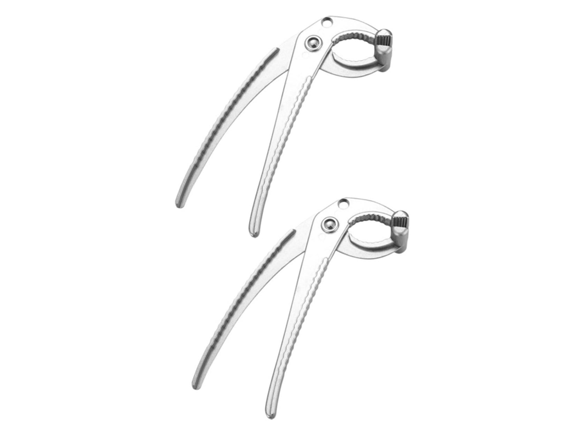 Pinça Para Chapas Quentes Alipis, 2 Peças, Em Aço Inoxidável, Design Curvo Com Cabo Antiderrapante, Utensílio De Cozinha