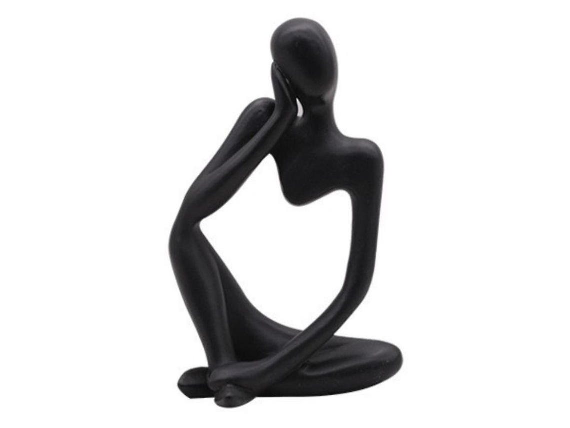 Estátua De Resina De 5 Polegadas Decorativa Moderna Para Lar E Escritório Mesa Ornamentos Pensamento Izquierdo Negro