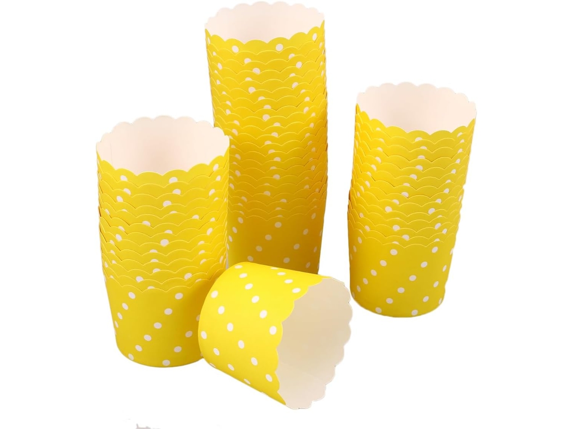 Conjunto De 50 Forminhas De Papel Para Muffins E Cupcakes, Formato Redondo, Resistente Ao Calor