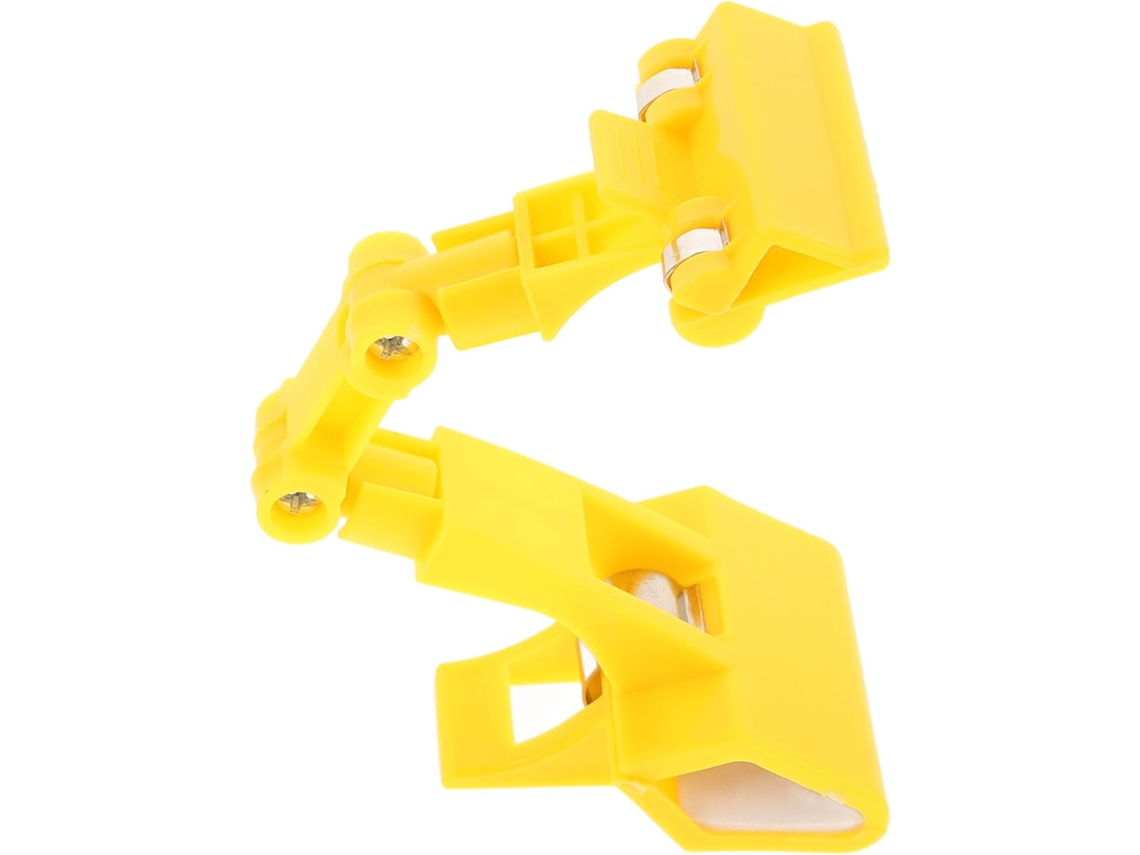 Clipe multifuncional para desenho, fixação e cópia, com clipe duplo de plástico, amarelo, ideal para fixar e copiar.