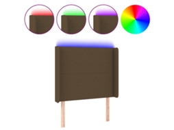 Led Headboard, Led Headboards Vidaxl Marrom Tecido (83 X 16 X 118/128 Cm)