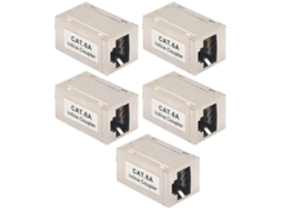 Pacote Com 5 Adaptadores Ethernet Cat6 A (modelo Mais Recente De 2025) Conector Rj45 Para Extensão Rede Lan-aquaforge