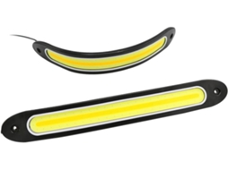 Amosfun 2 Faróis Auxiliares De Led Cob Flexíveis E À Prova D Água Alta Potência Para Carros