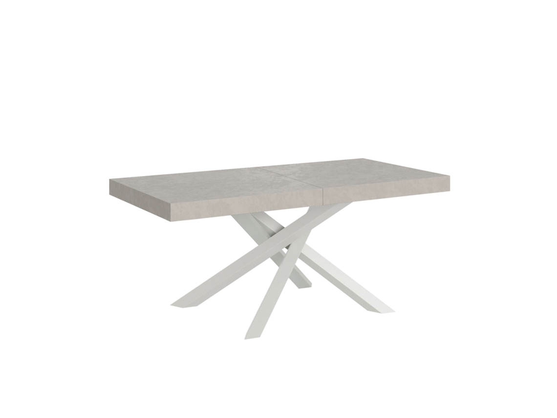 Mesa Extensível Volantis Cashmere 200/460x90 Cm Com Pés Brancos Itamoby