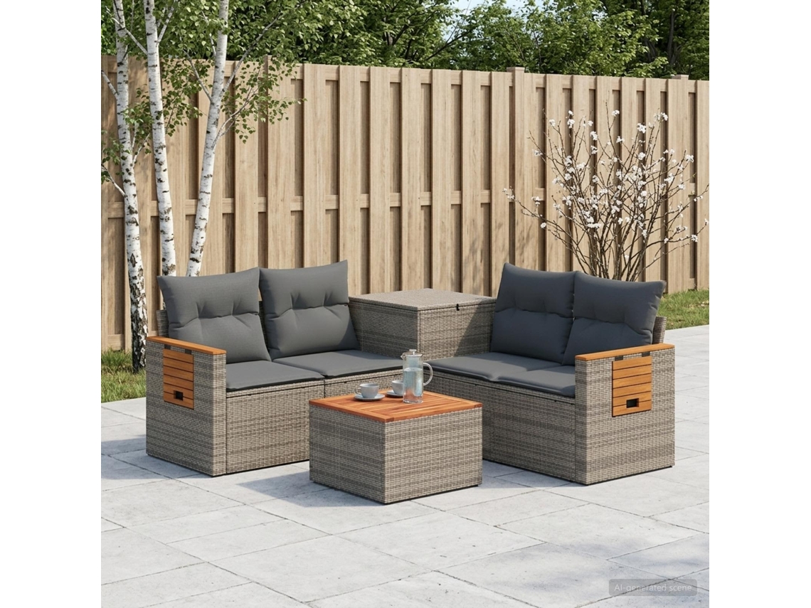 Vidaxl Conjunto De Sofás 6 Unid. Cinza E Cinza Escuro