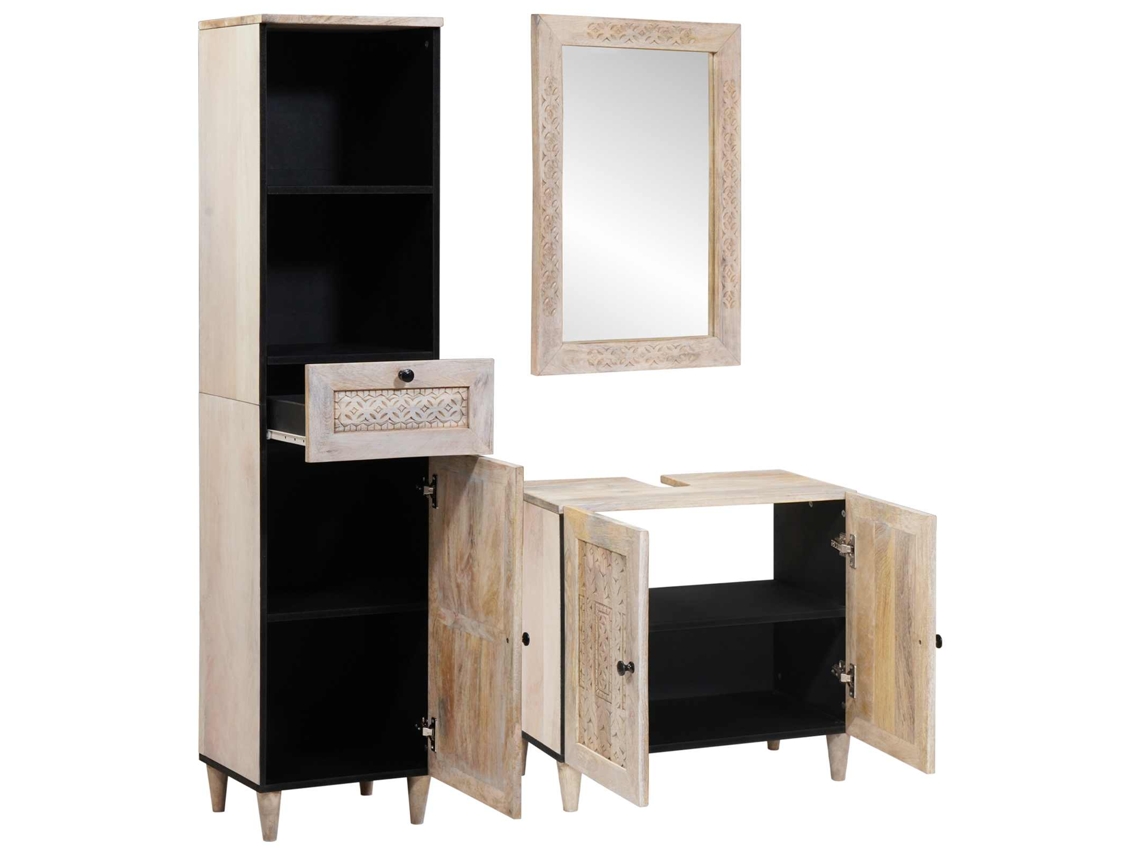 Conjunto de Móveis para Banheiro com Gaveta 3 Pcs Branco MAISON EXCLUSIVE