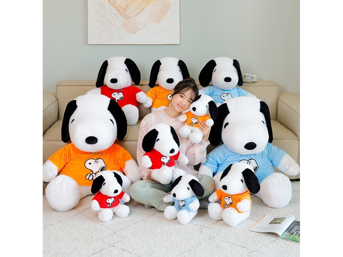 Snoopy Boneco de Pelúcia com Moletom Laranja Brinquedo Macio e Decoração CHABERLU