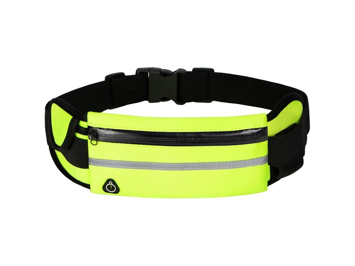 Cinto de Corrida Ultra Leve com Bolsa de Cintura, Esticável, para Celulares de Até 6 Polegadas (verde Neon)