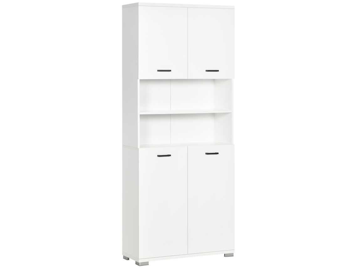 Móvel de Banheiro em MDF, 2 Armários, 2 Prateleiras, 80x33,5x190 cm