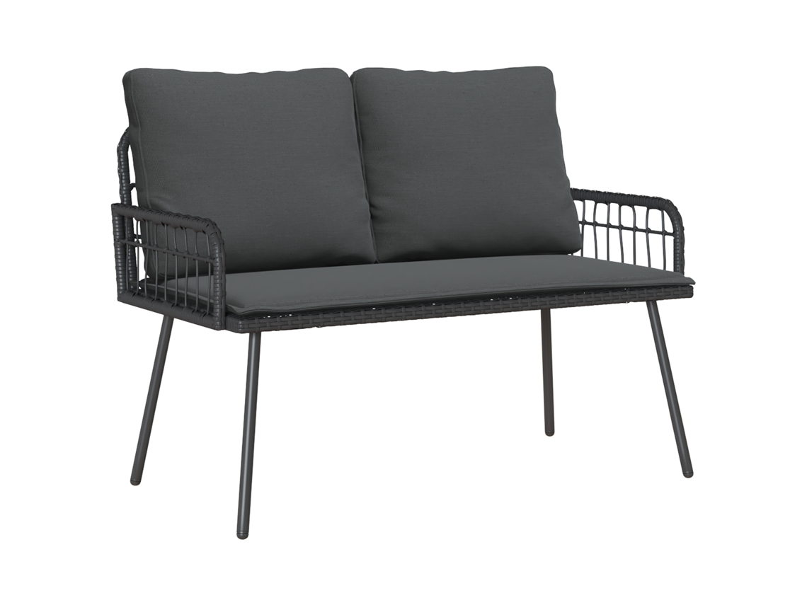 Conjunto 1 Banco De Jardim Vidaxl Preto Aço (114 X 64 X 90cm)