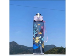 Garrafa De Água Infantil (estilo Oceano Transparente), Capacidade De 750ml, Feita De Plástico Ecológico.