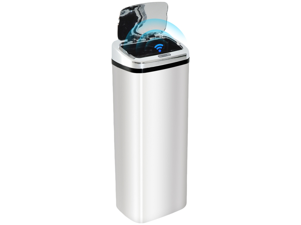 Lixeira Inteligente 50l com Sensor de Abertura Automática,cesto de Lixo em Aço Inoxidável,33x25x84 Cm,prata BTFORUS