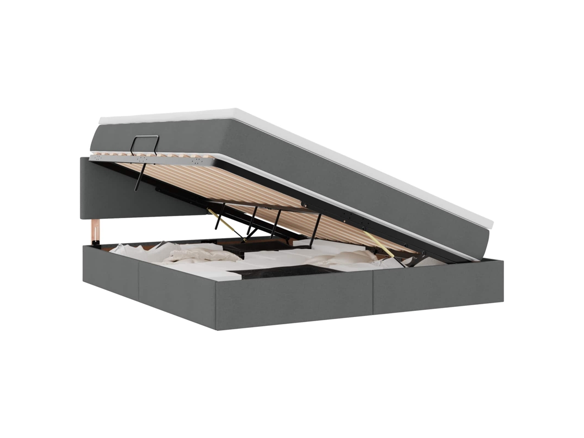 SYFAX™ Cama de Armazenamento Led com Colchão Cinzento escuro
