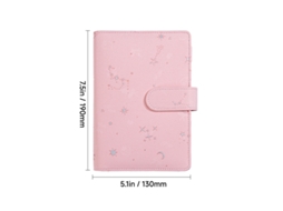 A6 Loose Leaf Notebook With Sparkle Cover, Pink, Detachable Refillable Planner For Students Office Cover Only