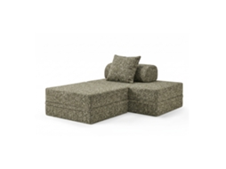 Sofá Modular 2 Lugares + Puff Convertível Tweed Verde Oliva SKOFFA