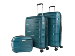 Conjunto de Malas Rígidas Pp JASLEN Stuttgart Azul Metálico 48X75X29 Cm 92L