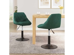 Vidaxl Cadeiras De Jantar Giratorias 2 Pcs Veludo Verde-escuro