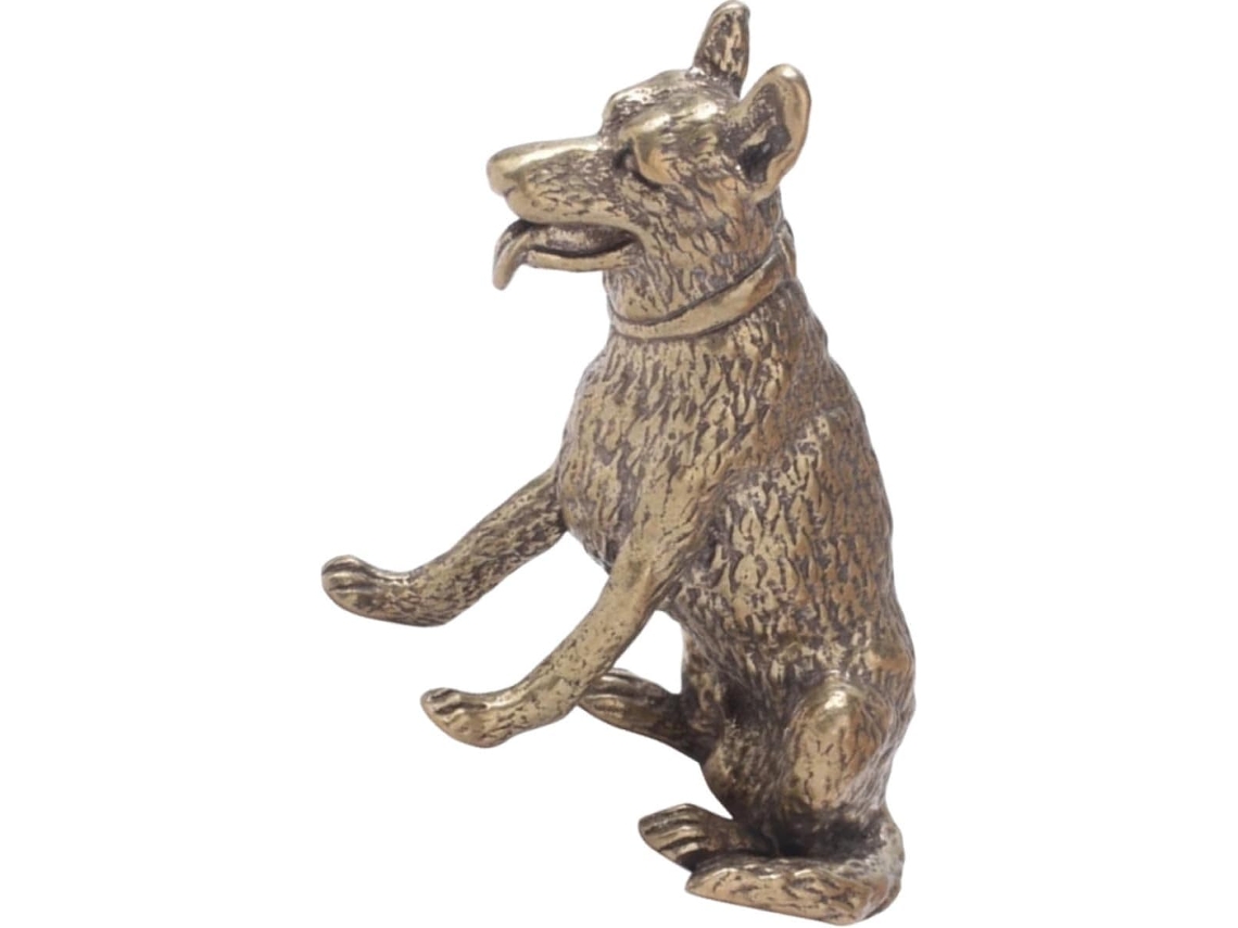 Estatueta Retrô Cachorro Latão Dourado Elegante Delicada Decoração Escritório Ornamento Criativo Amigos GOKOCO