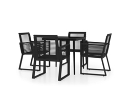 Maison Exclusive - 5 Pcs Conjunto De Jantar Para Jardim Preto