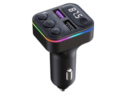Transmissor Fm YIZHOOD C38 Adaptador de Carregador de Música de Áudio de Carro de Transmissão Estável Bt Sem Fio Preto