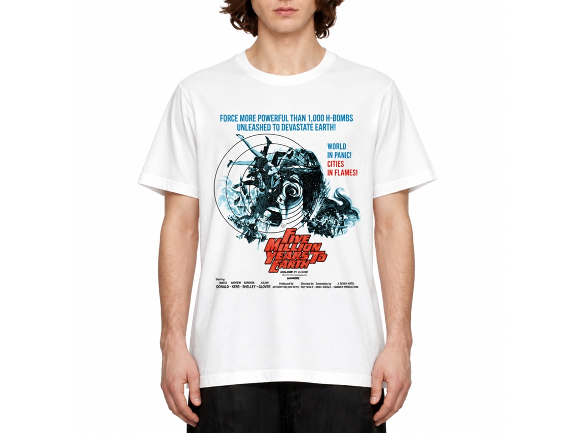 Rockinstone Horror Movies Five Million Years White Adult T-shirt Size:s