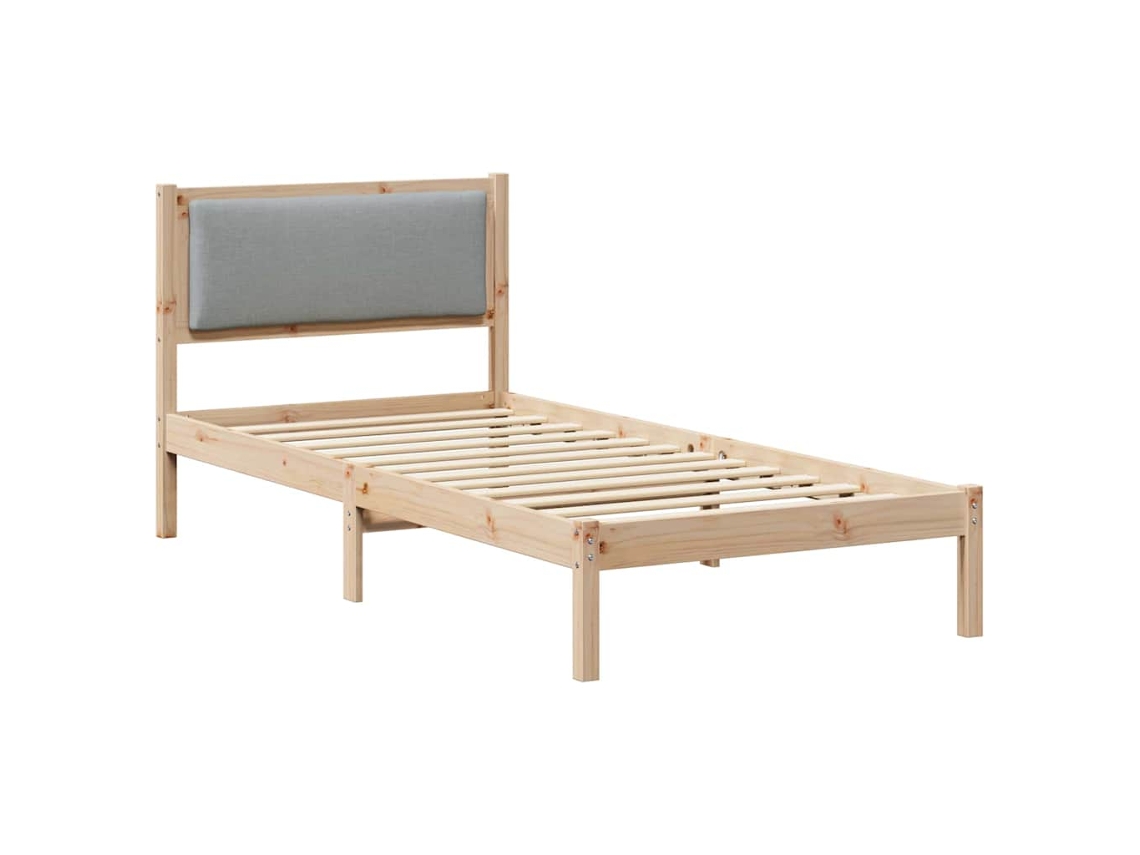 Estrutura de Cama com Cabeceira Cinzento Claro 100x200 cm MAISON EXCLUSIVE