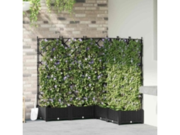 Vidaxl Vaso De Jardim 5 Unid. Preto 120 X 120 X 125,5 Cm Pp