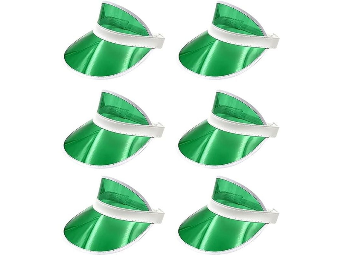 2026-gorra Visera Linjou Unisex Retro Color Candy Ajustável Transparente Chapéu Praia Esporte Uv Proteção 6pcs