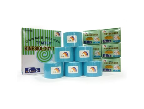 Fita Kinesiológica 5×5 Azul 6 Un. Temtex
