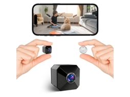 Mini Câmara Sem Fios 4k 2026, Bateria Com Duração De 6 Horas, Visão Noturna Sem Brilho E Alertas De Movimento Preto