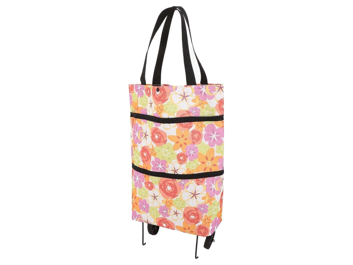 Carrinho de Compras Dobrável com Rodas para Adultos, Bolsa de Grande Capacidade com Rodas, Tamanho Extra Grande, 1 Unidade. GOKOCO
