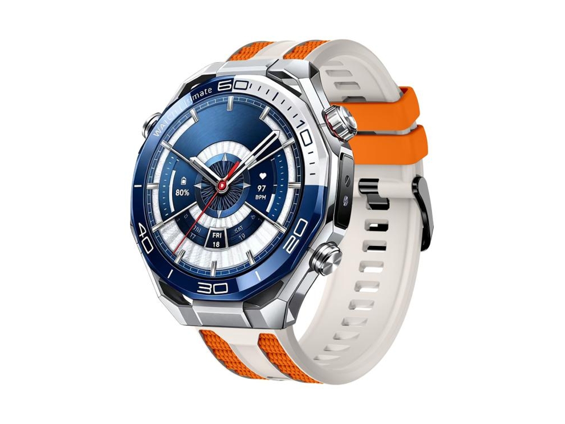 Bracelete para Huawei Watch Ultimate 2 silicone bicolor grãos verticais laranja starlight XIAOMOYU