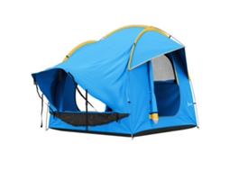 Barraca de Camping com Carro MARCA 3 Portas Resistente 239x210x210cm Laranja+Azul