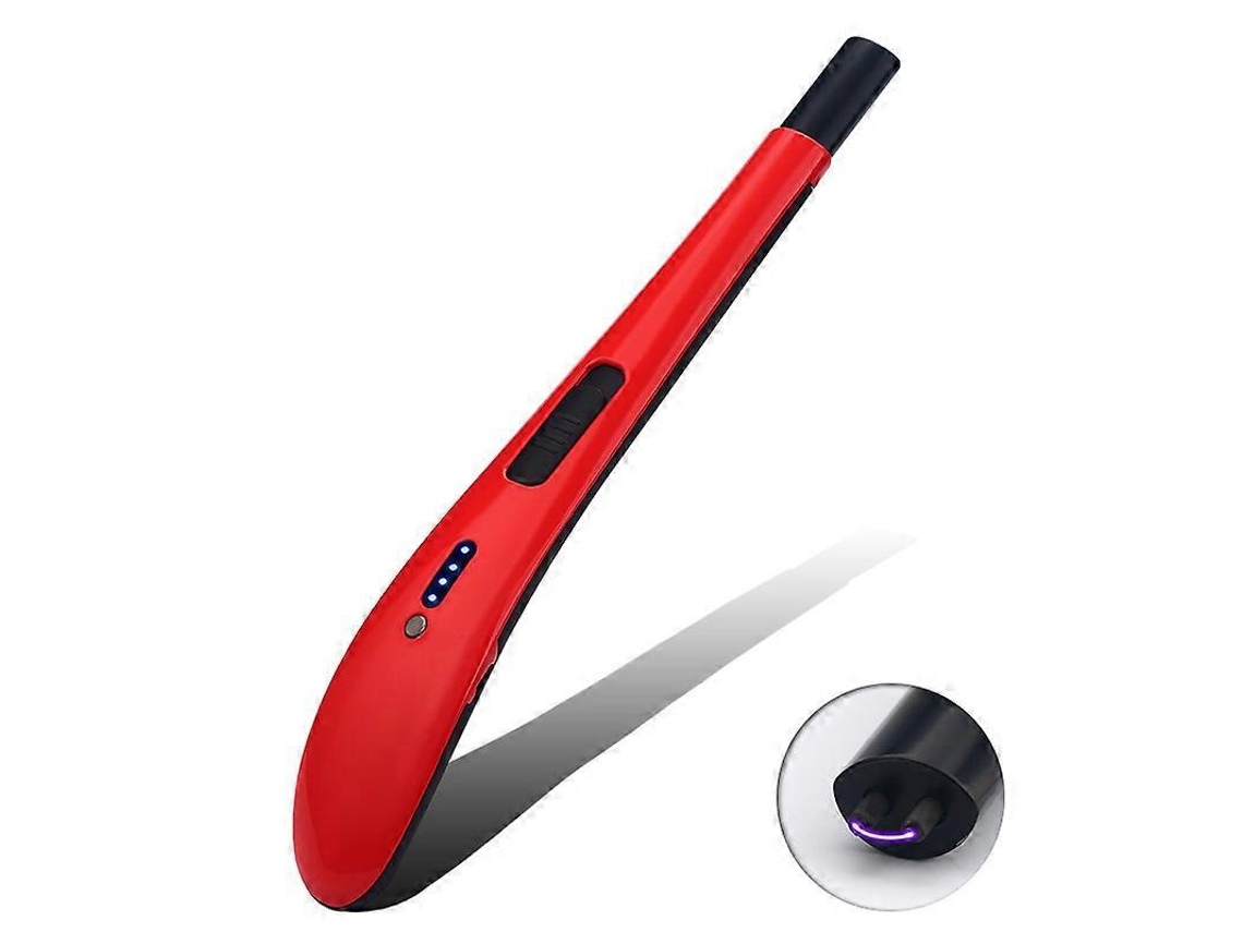 Rebe encendedor Eléctrico de Arco Usb Recargável Sem Chama para Velas Cozinha Barbacoa Camping Lar Vermelho