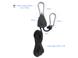 Suporte De Corda Com Rato De Ajuste Para Lâmpadas De Crescimento, 1/8 Polegada, Resistente, Até 150 Lbs, Design Anti-solta