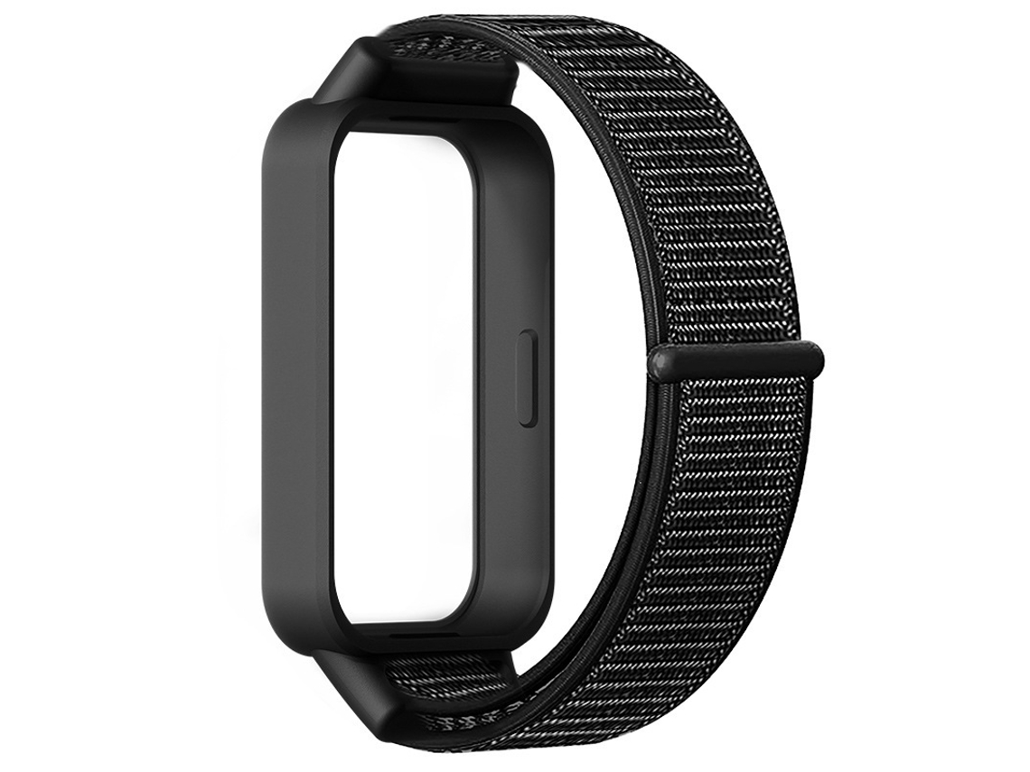 Pulseira Esportiva de Nylon para Redmi Band 3 / Xiaomi Band 9 Active ajustável e respirável Preto intenso HEXINYIGJLY
